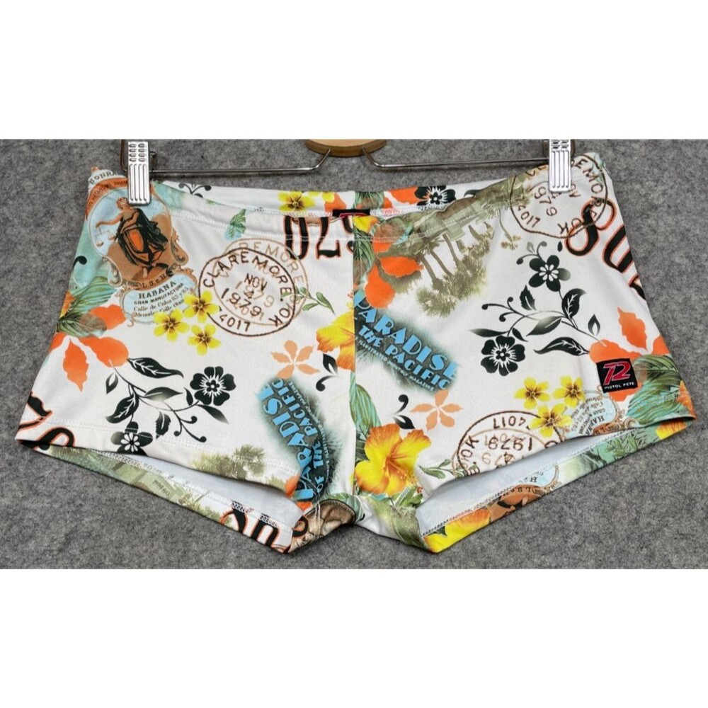 Pistol Pete Swim Trunks Mens L Tropical Briefs Square Cut Gay Interest Retro